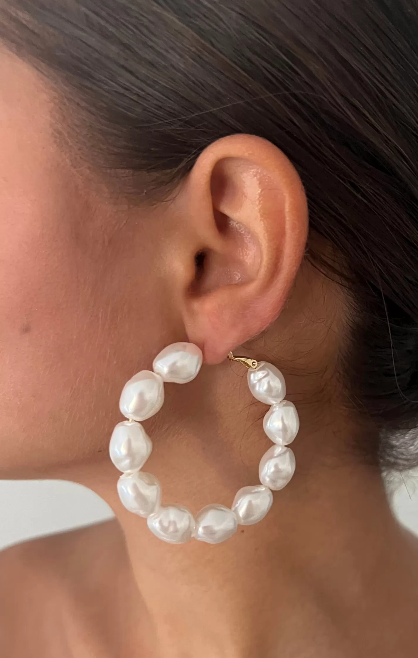 Show Me Your Mumu ALV Jewels XL Pearl Hoop Earrings