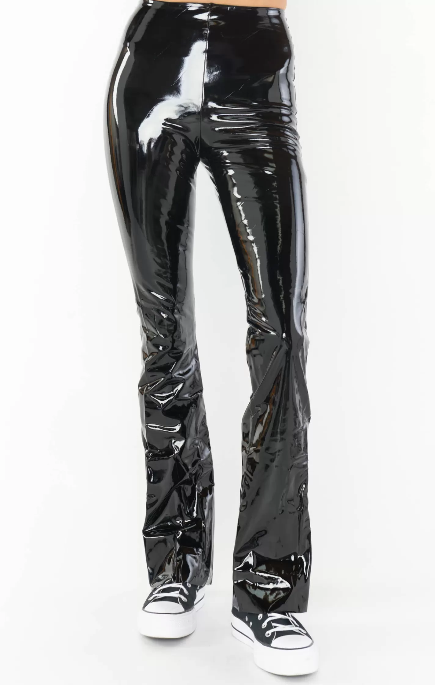 Show Me Your Mumu Commando Faux Patent Leather Flare Legging