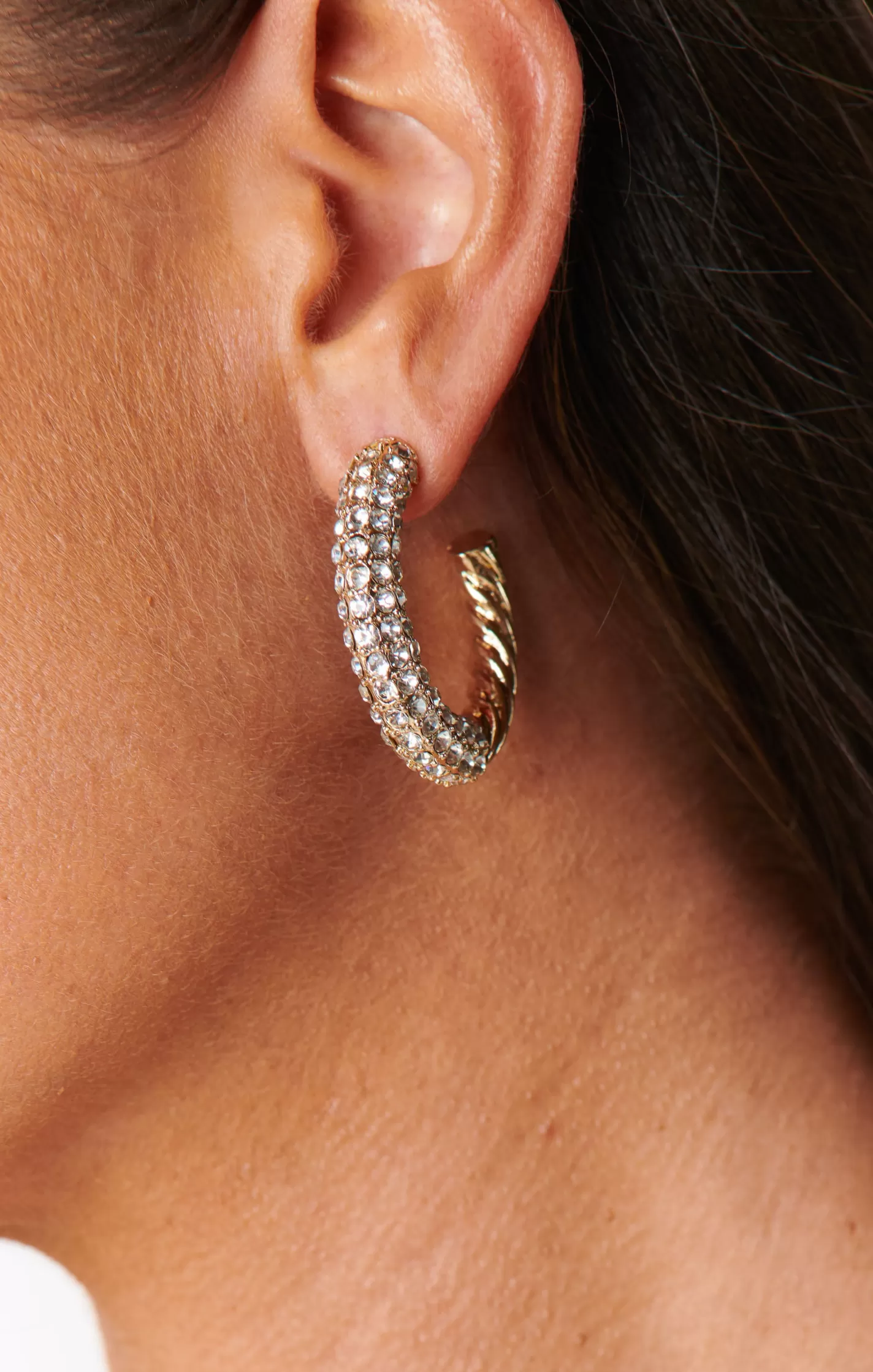 Show Me Your Mumu Ettika Crystal Dotted Twist Hoop Earrings