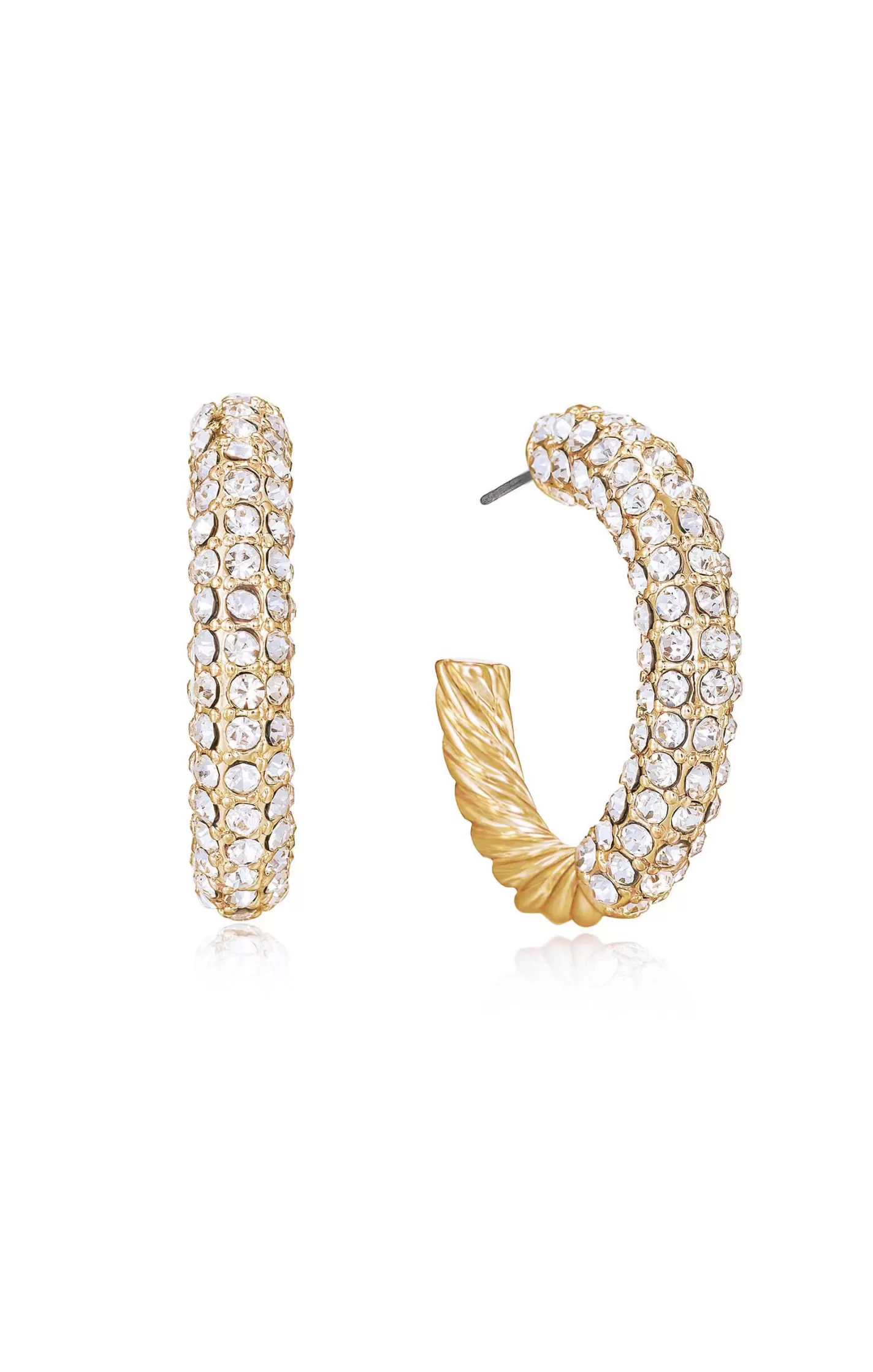 Show Me Your Mumu Ettika Crystal Dotted Twist Hoop Earrings