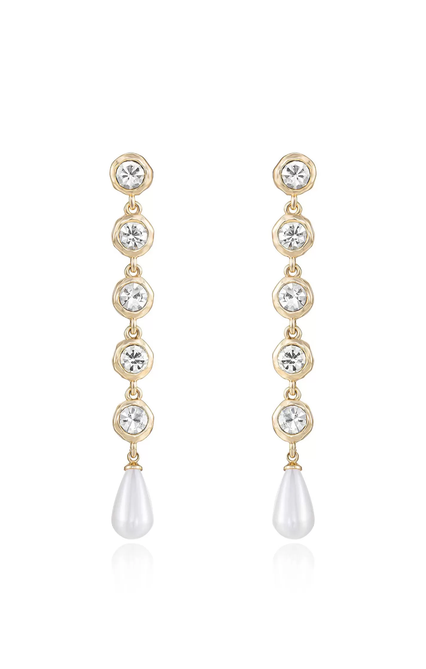 Show Me Your Mumu Ettika Elegantly Modern Crystal and Pearl Dangle Earrings